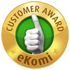 Awarded the eKomi Gold Seal of Approval!